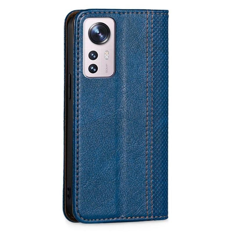 Etui Folio do Xiaomi 12 Pro Skórzany Futerał Flip Folio Stitching