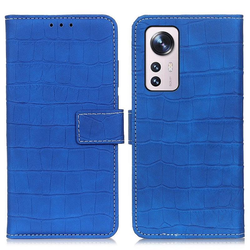 Etui Na Telefon Pokrowce do Xiaomi 12 Pro Biznes Croco Look Stitching