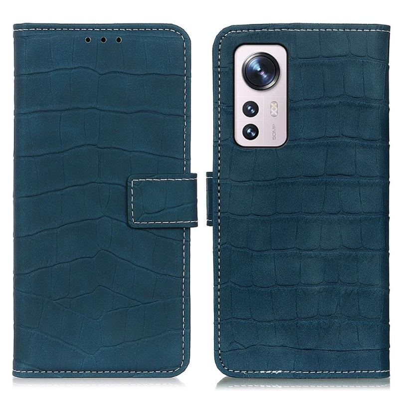 Etui Na Telefon Pokrowce do Xiaomi 12 Pro Biznes Croco Look Stitching