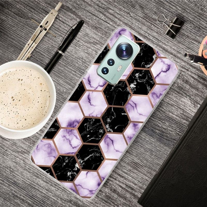 Futerały do Xiaomi 12 Pro Obrzeża Marble Geometria Serii 0016