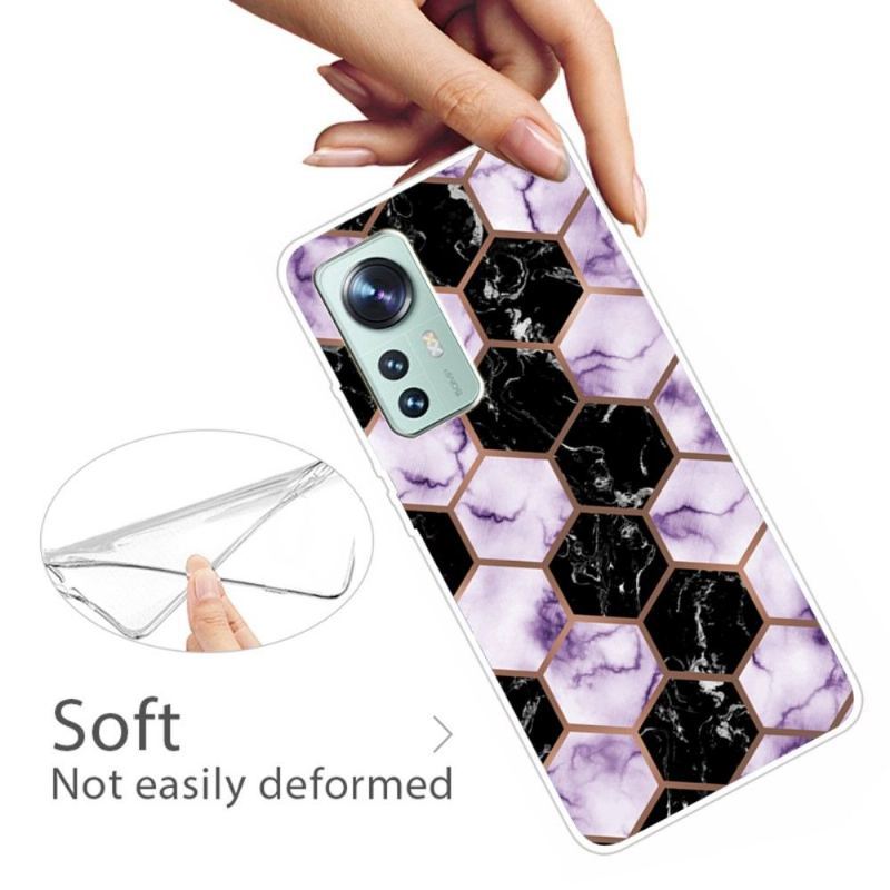 Futerały do Xiaomi 12 Pro Obrzeża Marble Geometria Serii 0016