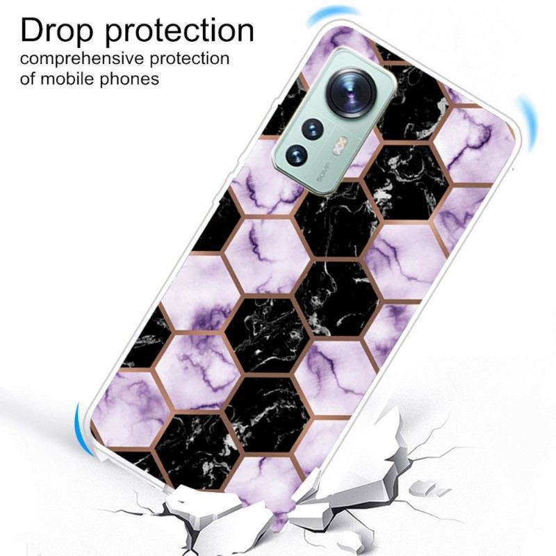 Futerały do Xiaomi 12 Pro Obrzeża Marble Geometria Serii 0016