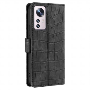 Skórzany Futerał do Xiaomi 12 Pro Anafaux Crocodile Leather