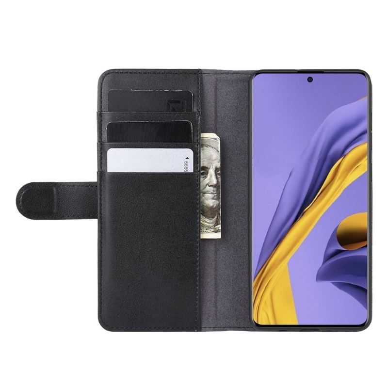 Etui Folio do Samsung Galaxy A51 Classic Skórzane Etui Na Karty Premium - Czarne