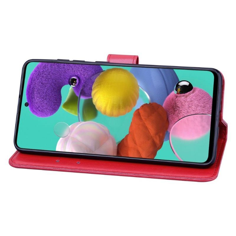 Etui Folio do Samsung Galaxy A51 Imitacja Skóry Wzór Róży