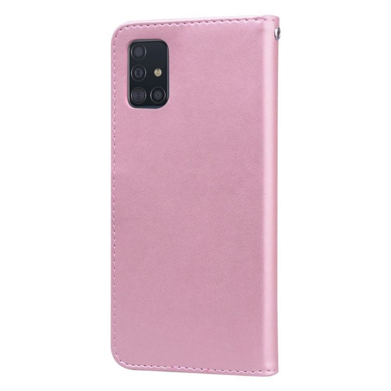 Etui Folio do Samsung Galaxy A51 Imitacja Skóry Wzór Róży