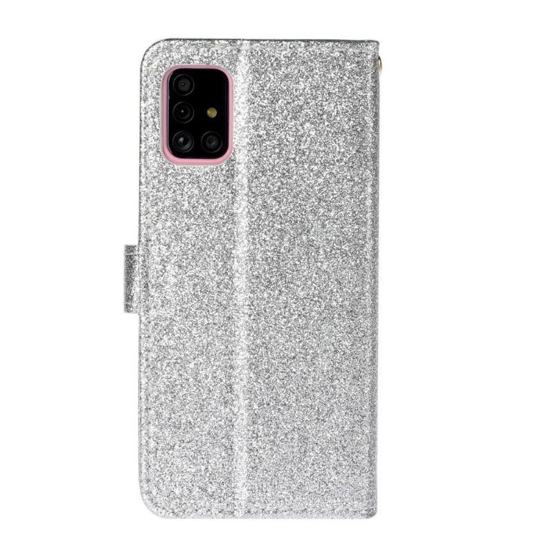 Etui Folio do Samsung Galaxy A51 Obrzeża Cekiny Ze Sztucznej Skóry