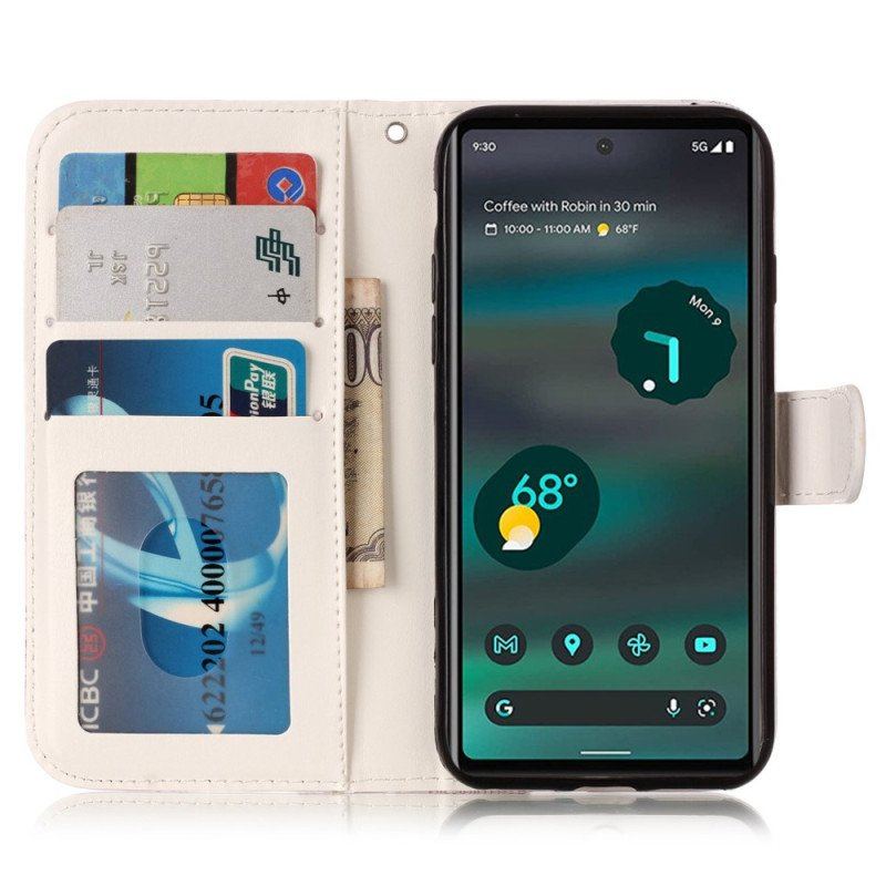 Etui Folio do Google Pixel 7A z Łańcuch Pandy Stringi