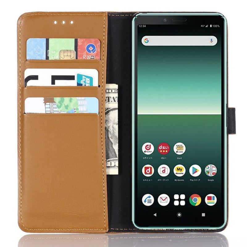 Etui do Sony Xperia 10 II Anti-fall Etui Folio Retro Skórzany Efekt